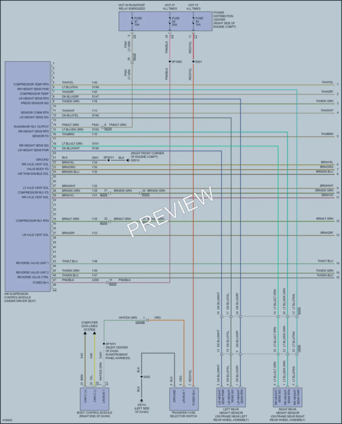 2014 Jeep GrandCherokee Electronic Suspension wiring diagram preview