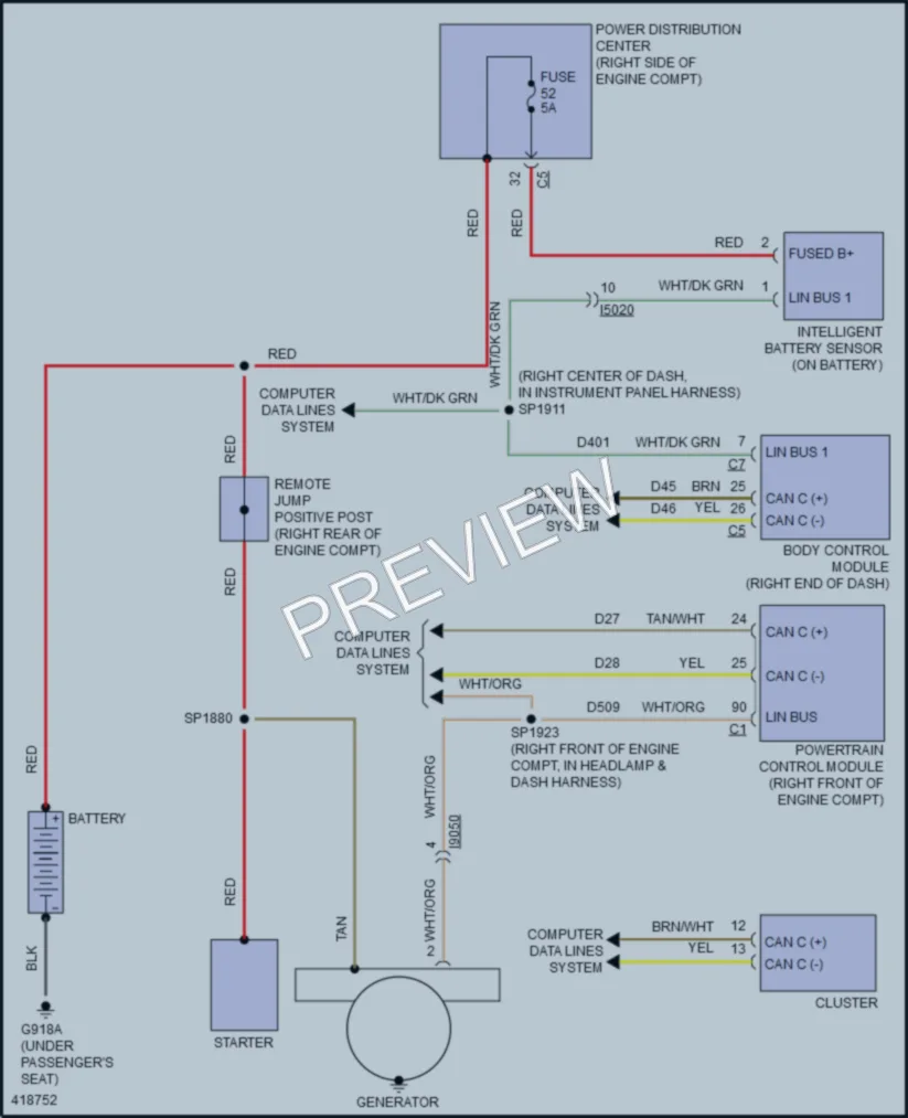 2014 Jeep GrandCherokee Starting Charging wiring diagram preview