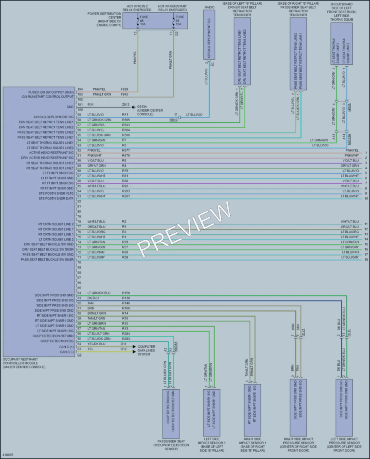 2014 Jeep GrandCherokee Supplemental Restraints wiring diagram preview