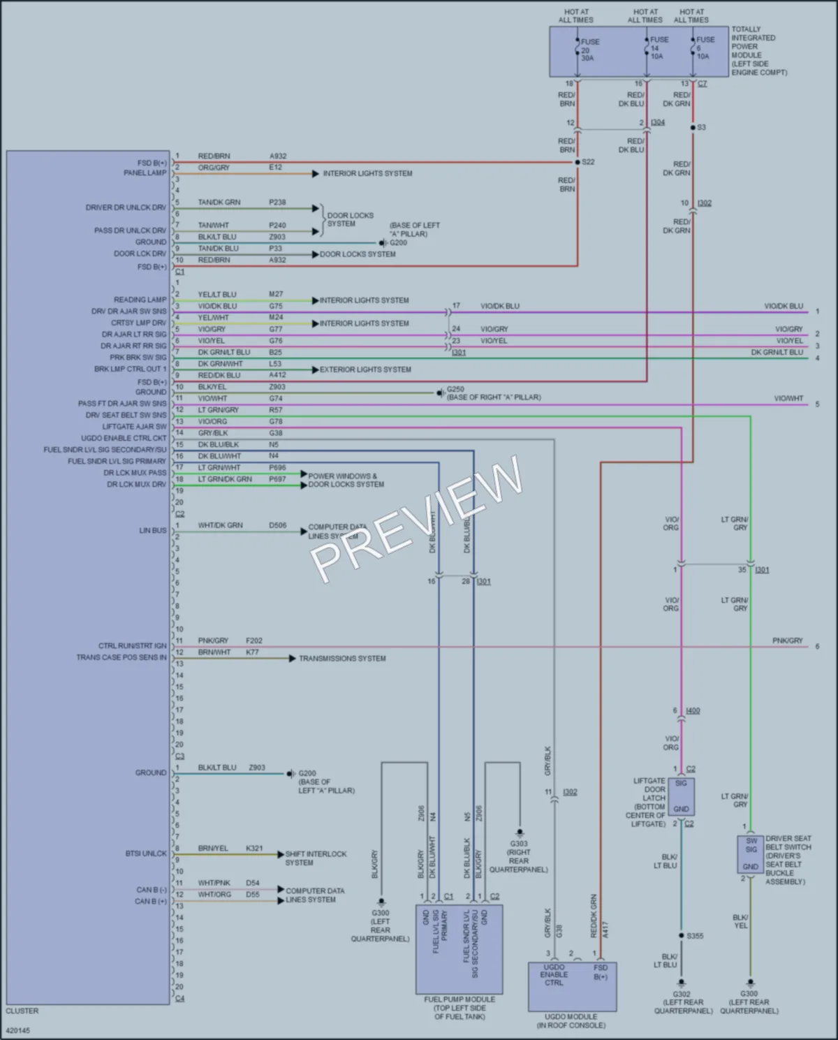 2014 Jeep Patriot Instrument Cluster wiring diagram preview