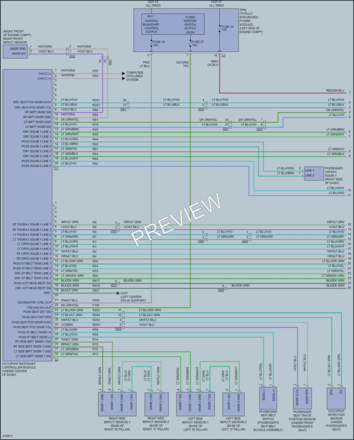 2014 Jeep Patriot Supplemental Restraints wiring diagram preview