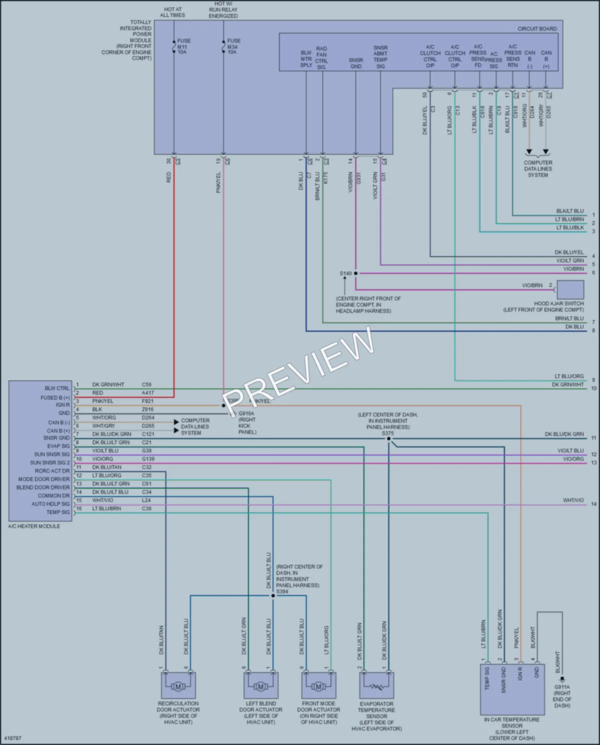 2014 Jeep Wrangler Air Conditioning wiring diagram preview