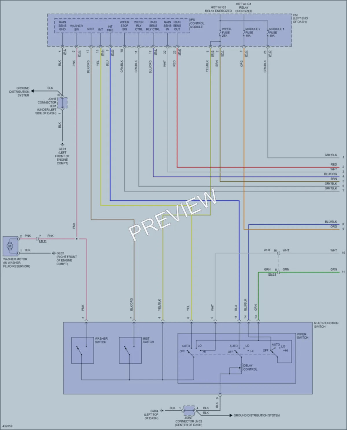2014 Kia Cadenza Wiper Washer wiring diagram preview