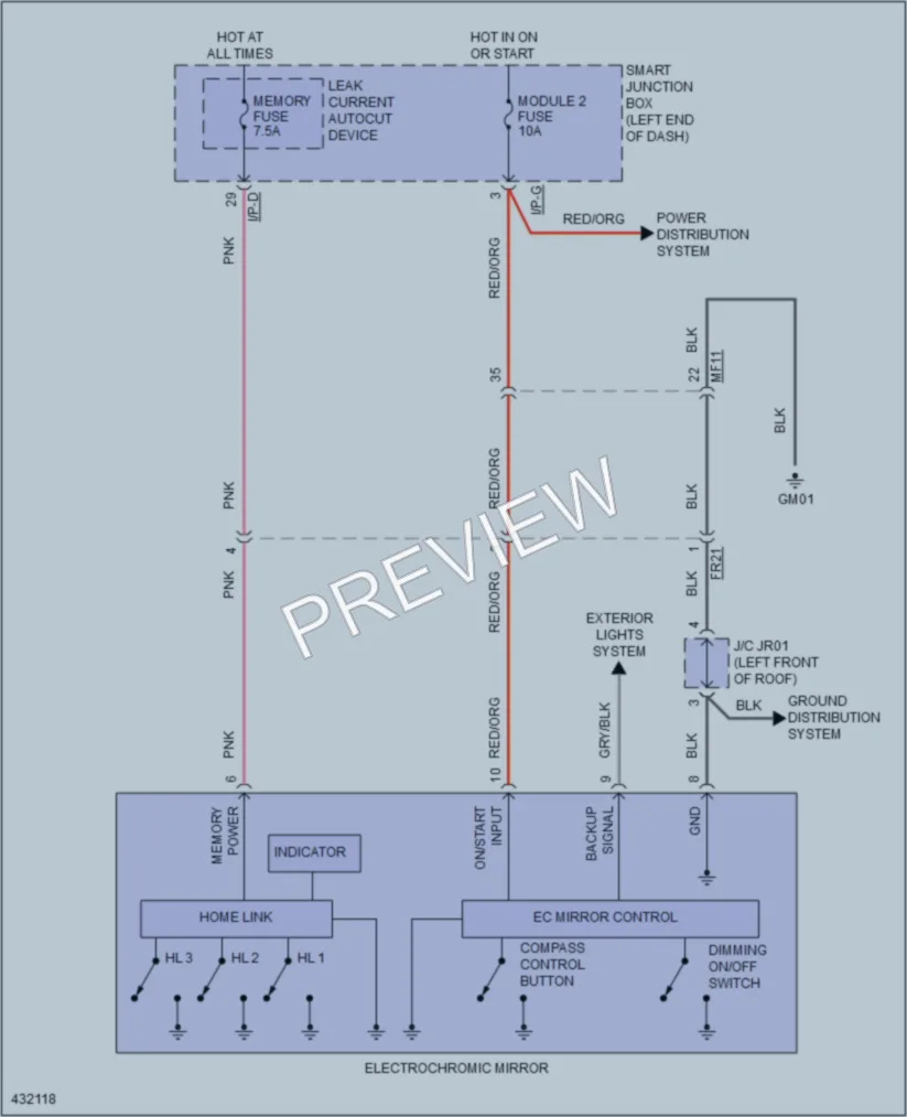 2014 Kia Forte Power Mirrors wiring diagram preview