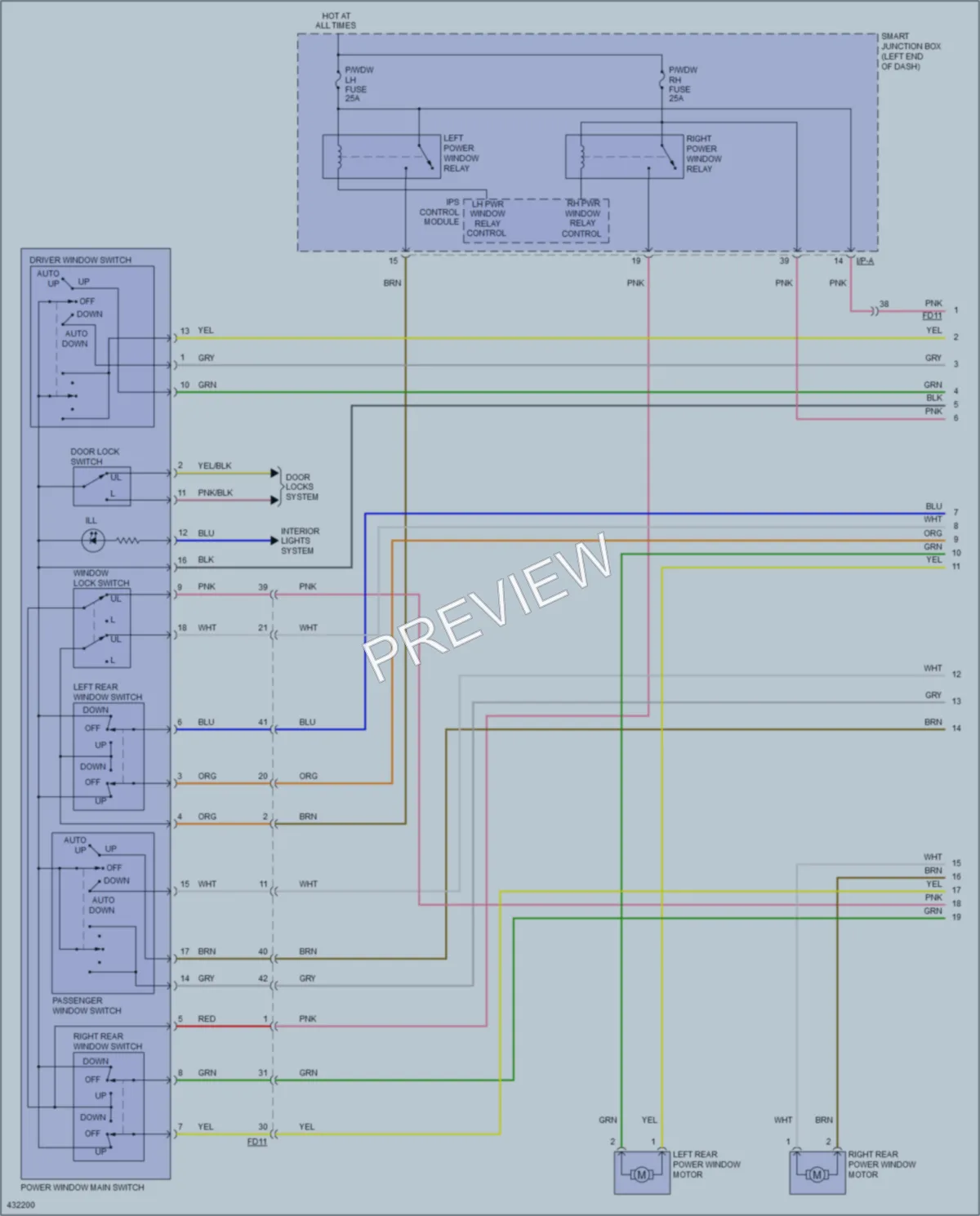 2014 Kia Forte Power Windows wiring diagram preview