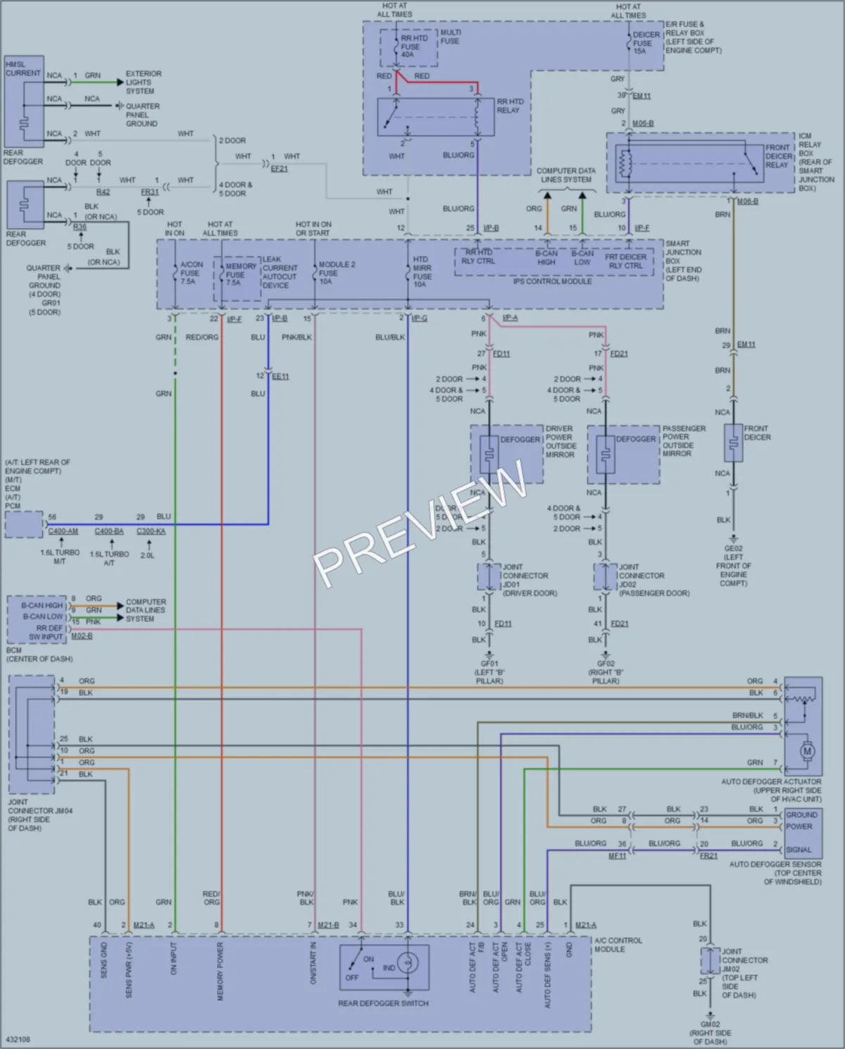 2014 Kia Forte5 Defoggers wiring diagram preview