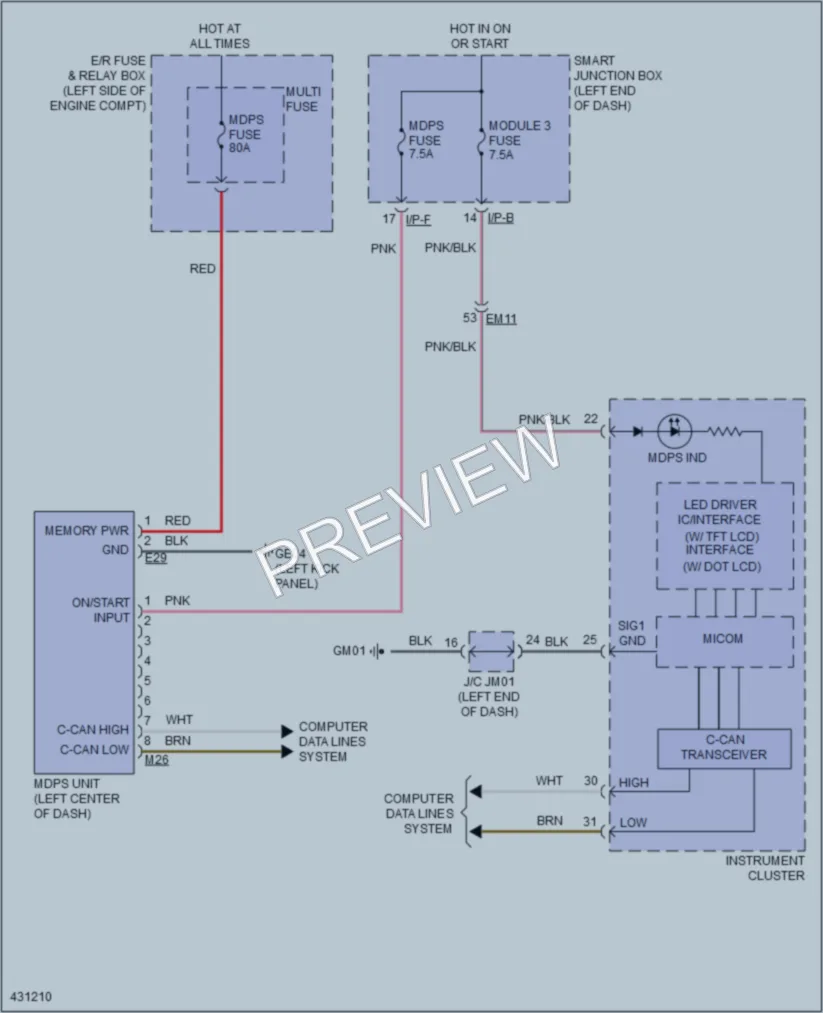 2014 Kia Forte5 Electronic Power Steering wiring diagram preview