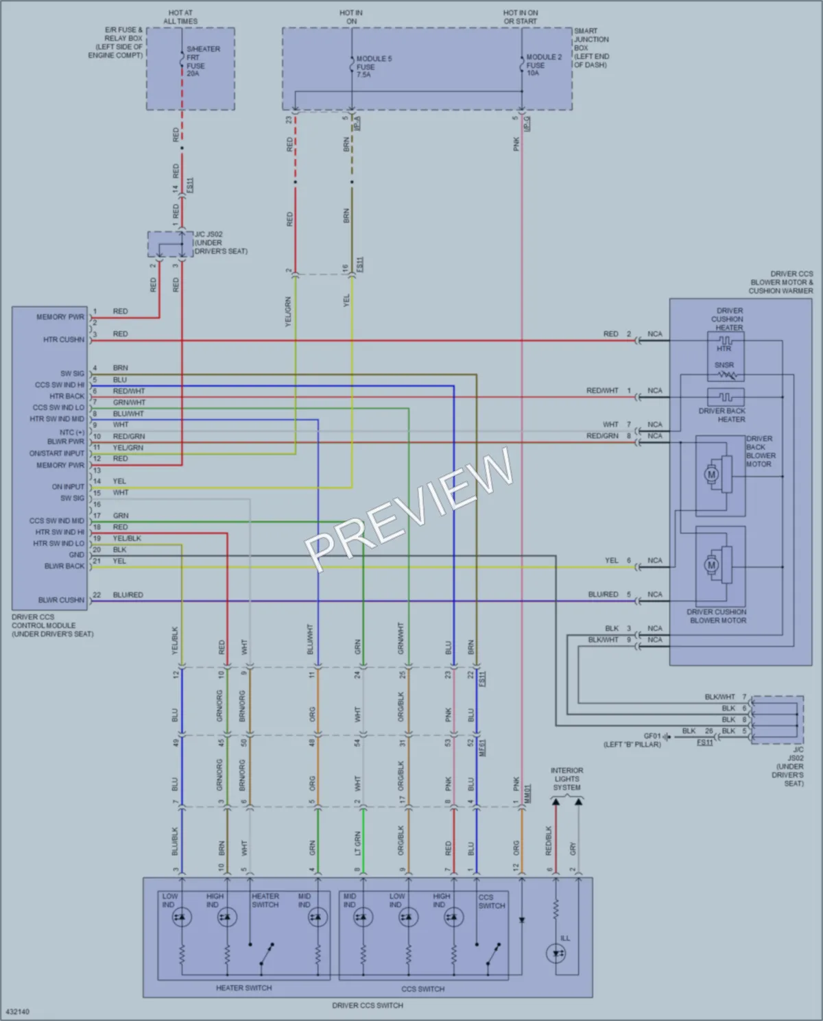 2014 Kia Forte5 Power Seats wiring diagram preview