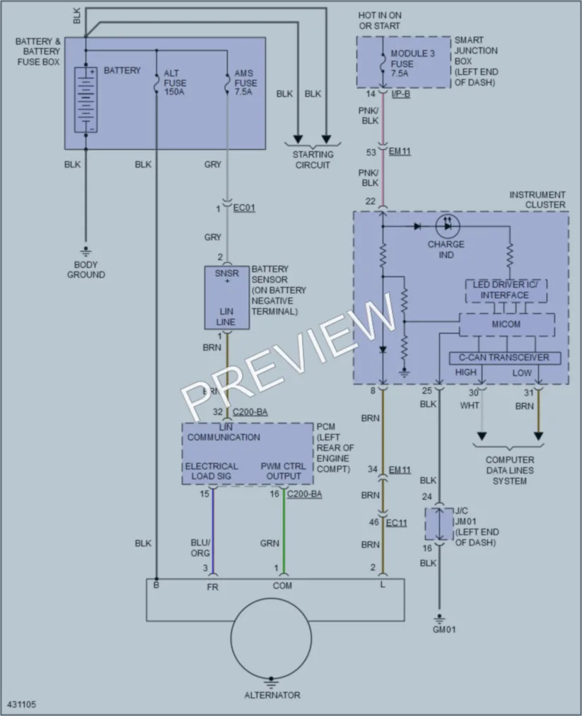 2014 Kia Forte5 Starting Charging wiring diagram preview