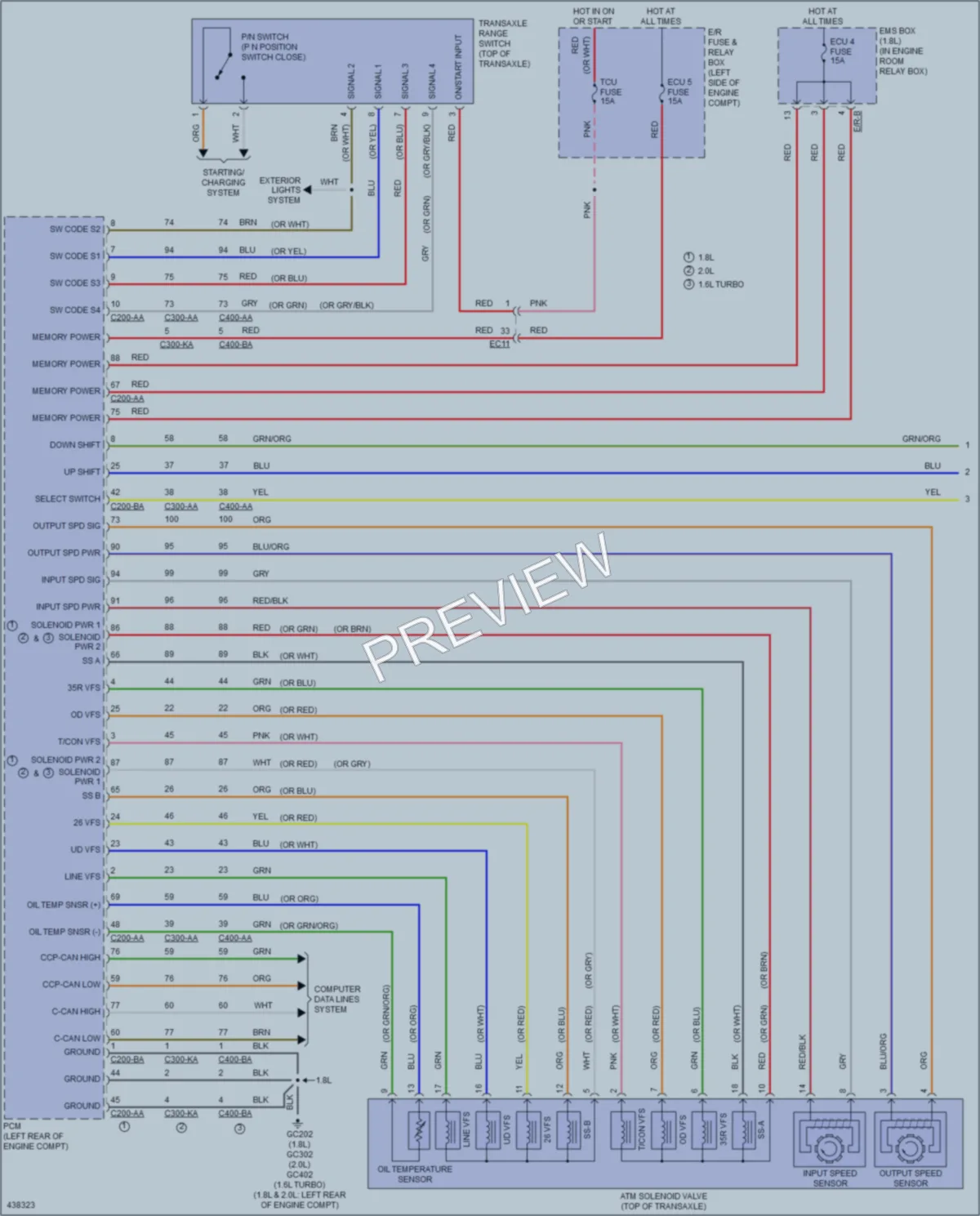 2014 Kia Forte5 Transmission wiring diagram preview