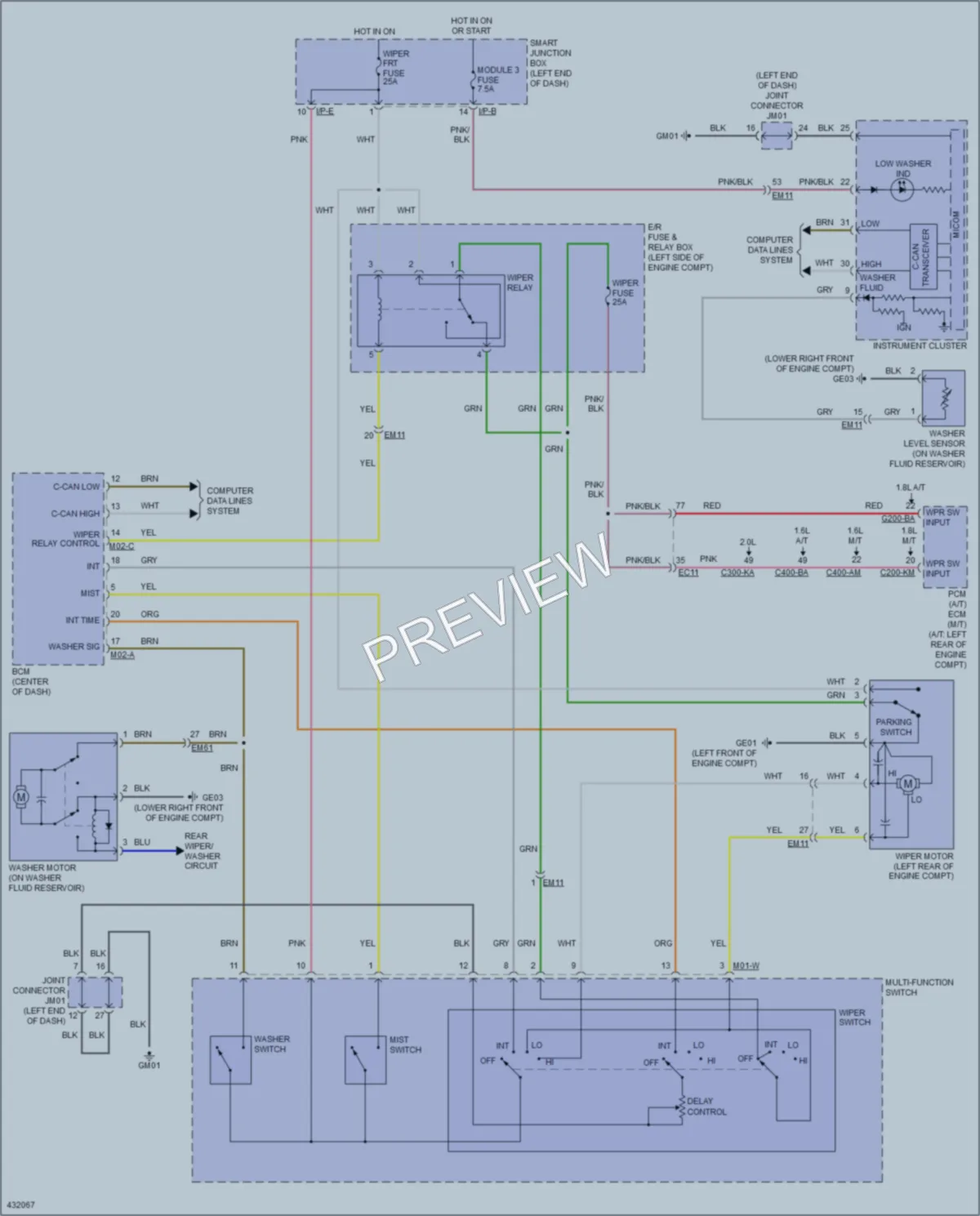 2014 Kia Forte5 Wiper Washer wiring diagram preview