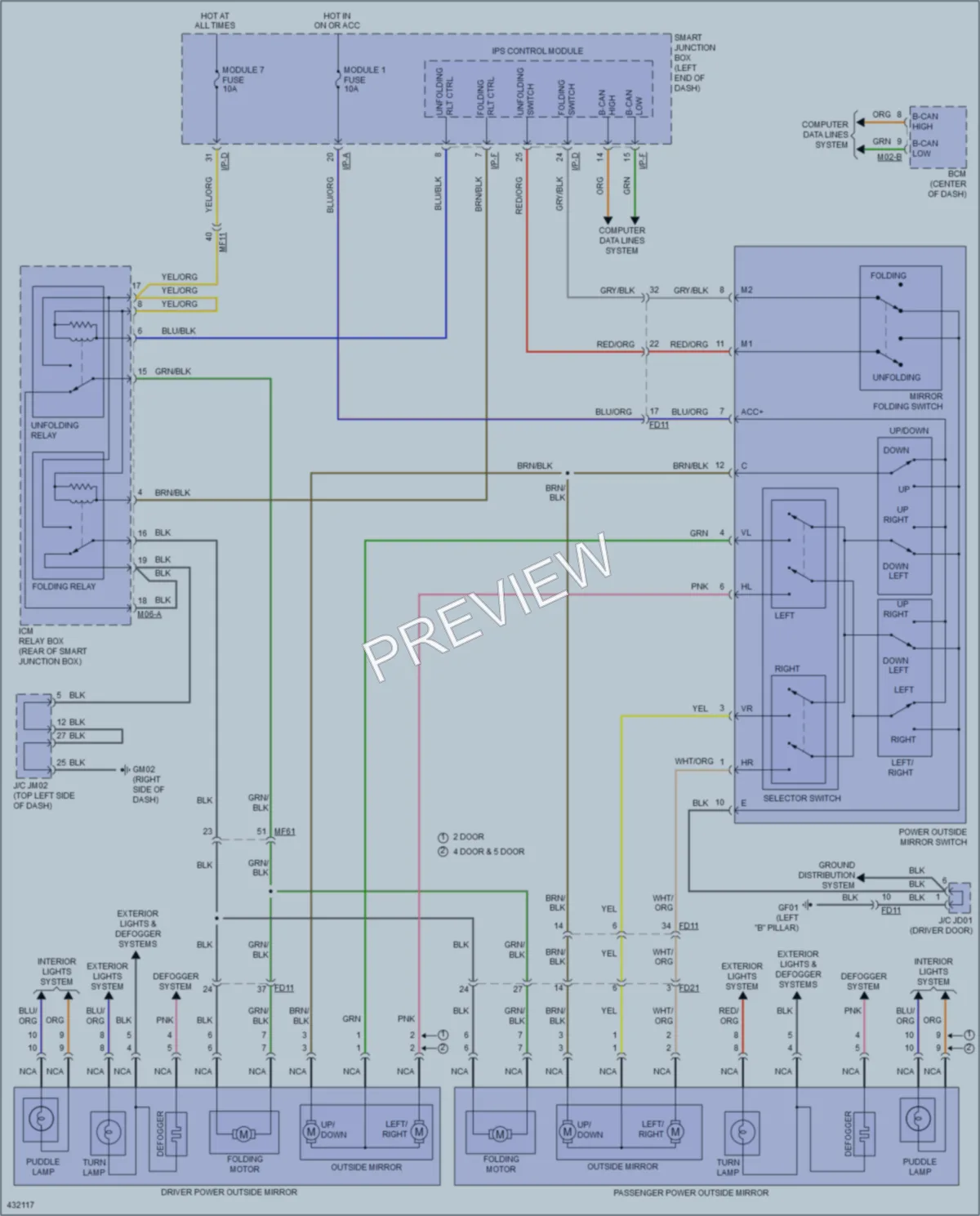 2014 Kia ForteKoup Power Mirrors wiring diagram preview