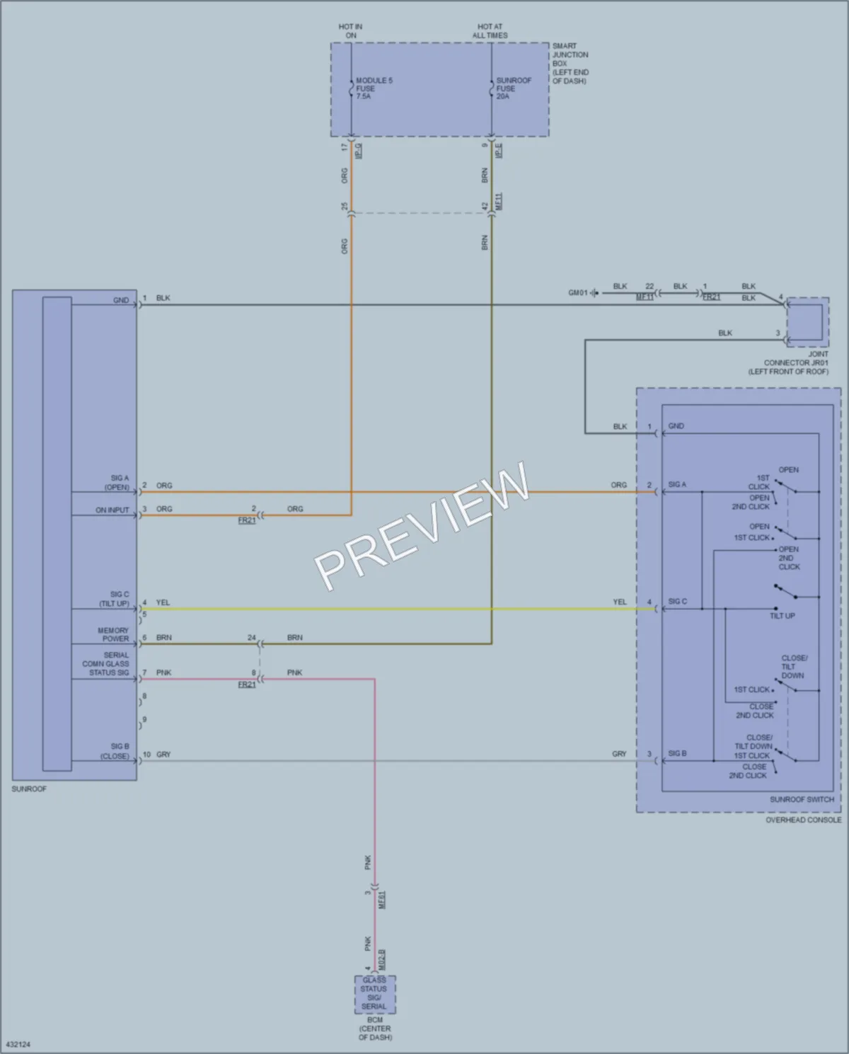2014 Kia ForteKoup Power Top Sunroof wiring diagram preview
