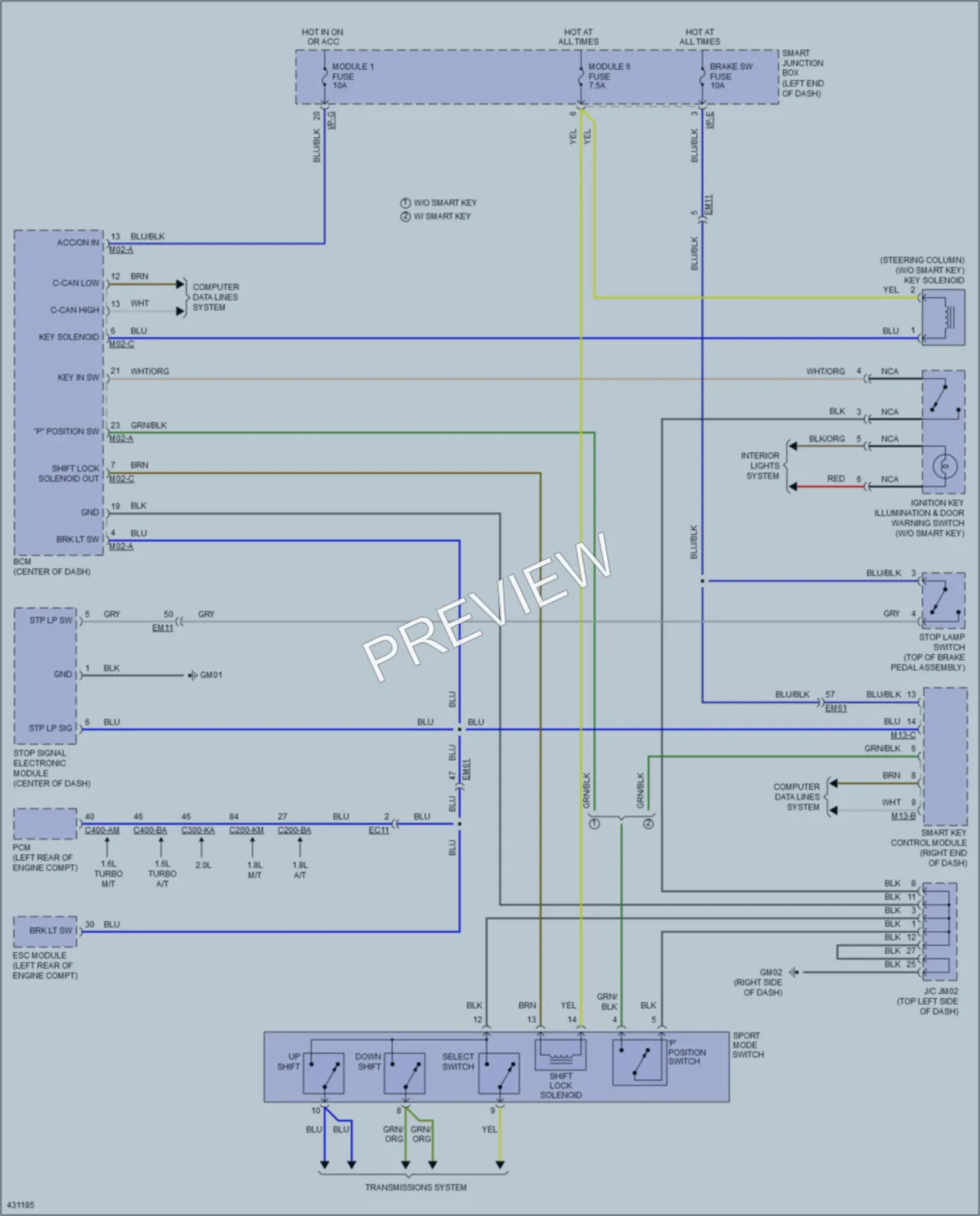 2014 Kia ForteKoup Shift Interlock wiring diagram preview