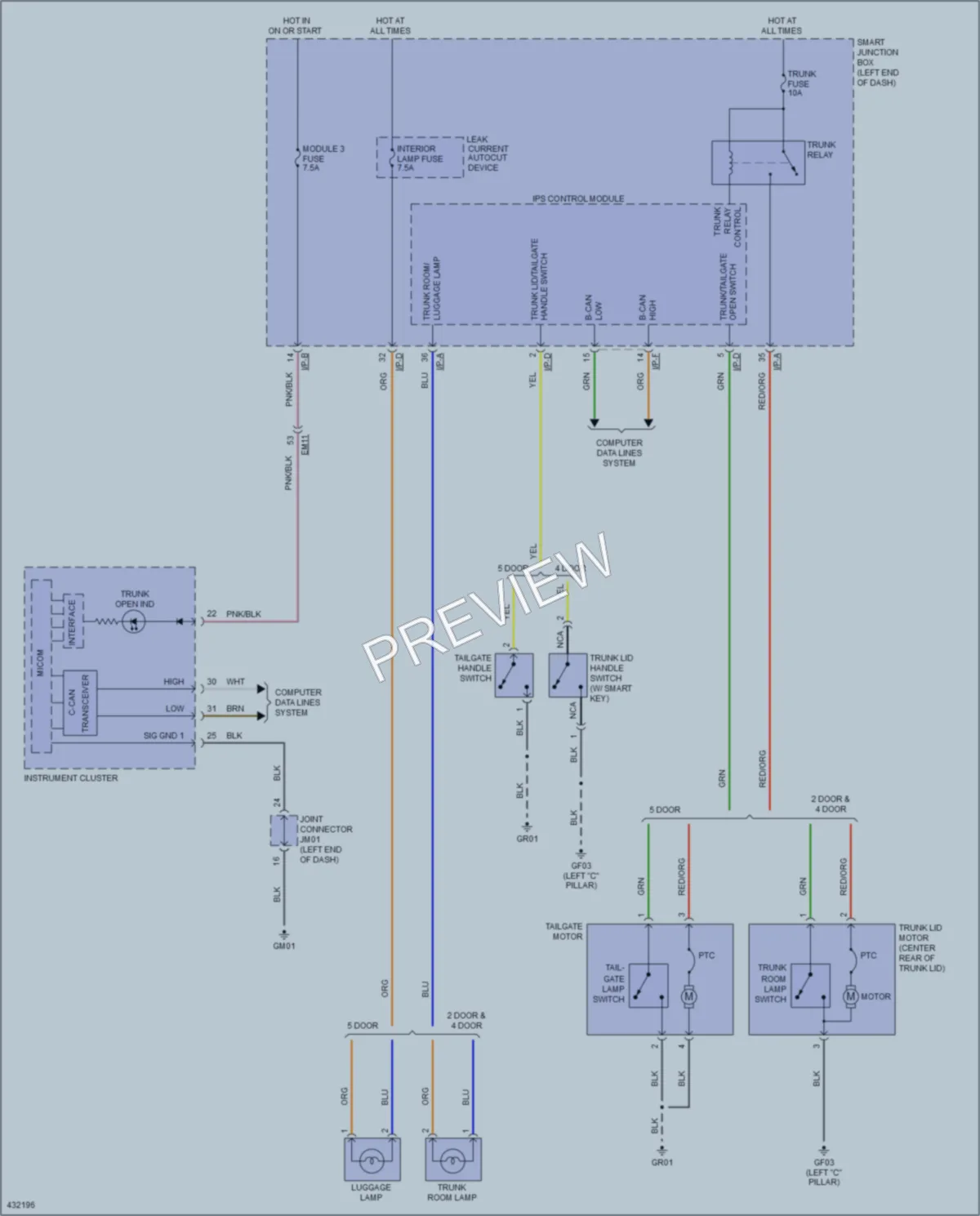2014 Kia ForteKoup Trunk Tailgate Fuel Door wiring diagram preview