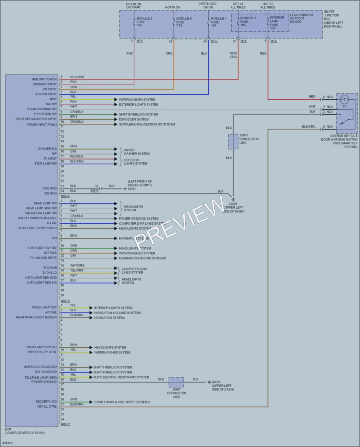 2014 Kia Optima Body Control Modules wiring diagram preview