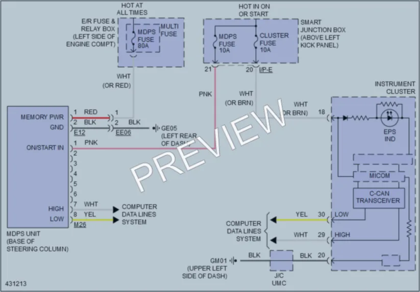 2014 Kia Optima Electronic Power Steering wiring diagram preview