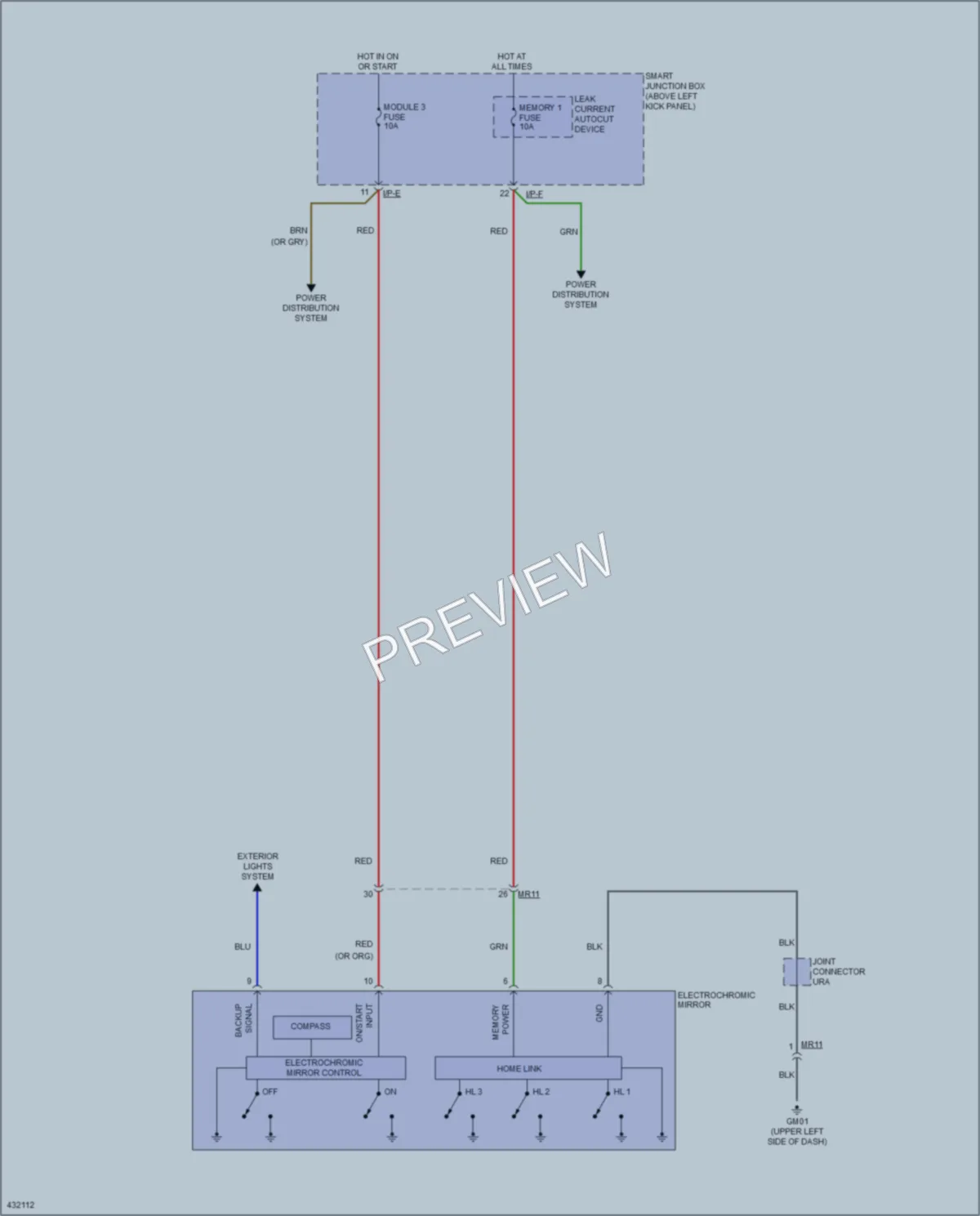 2014 Kia Optima Power Mirrors wiring diagram preview