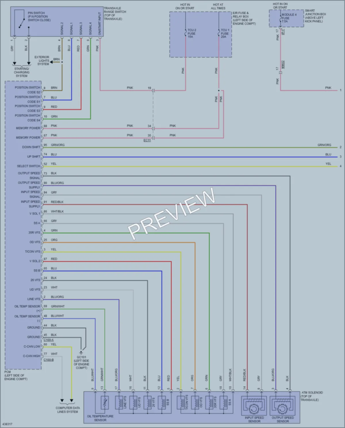 2014 Kia Optima Transmission wiring diagram preview