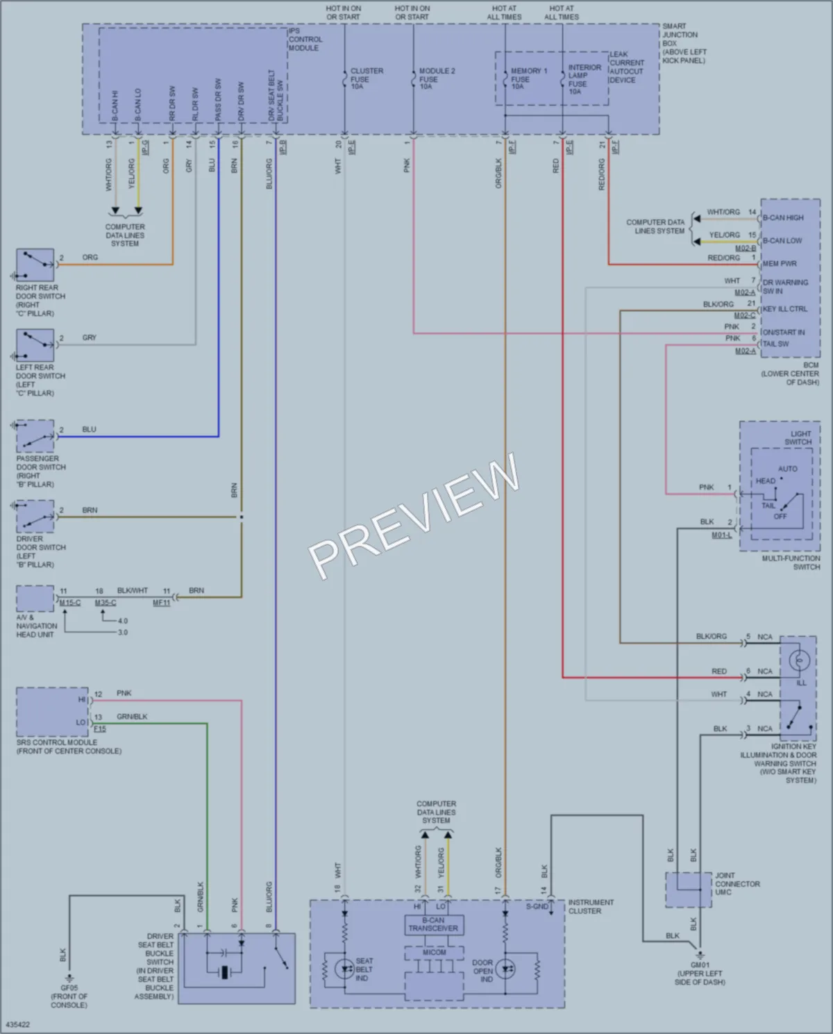 2014 Kia Optima Warning Systems wiring diagram preview