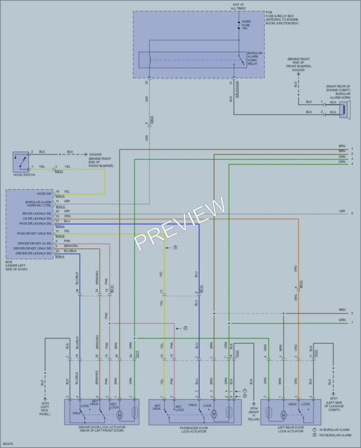 2014 Kia Rio Power Door Locks wiring diagram preview