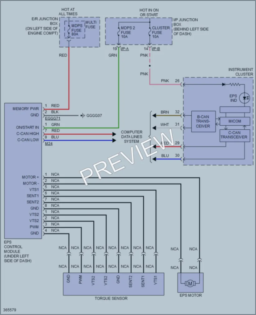 2014 Kia Rio5 Electronic Power Steering wiring diagram preview
