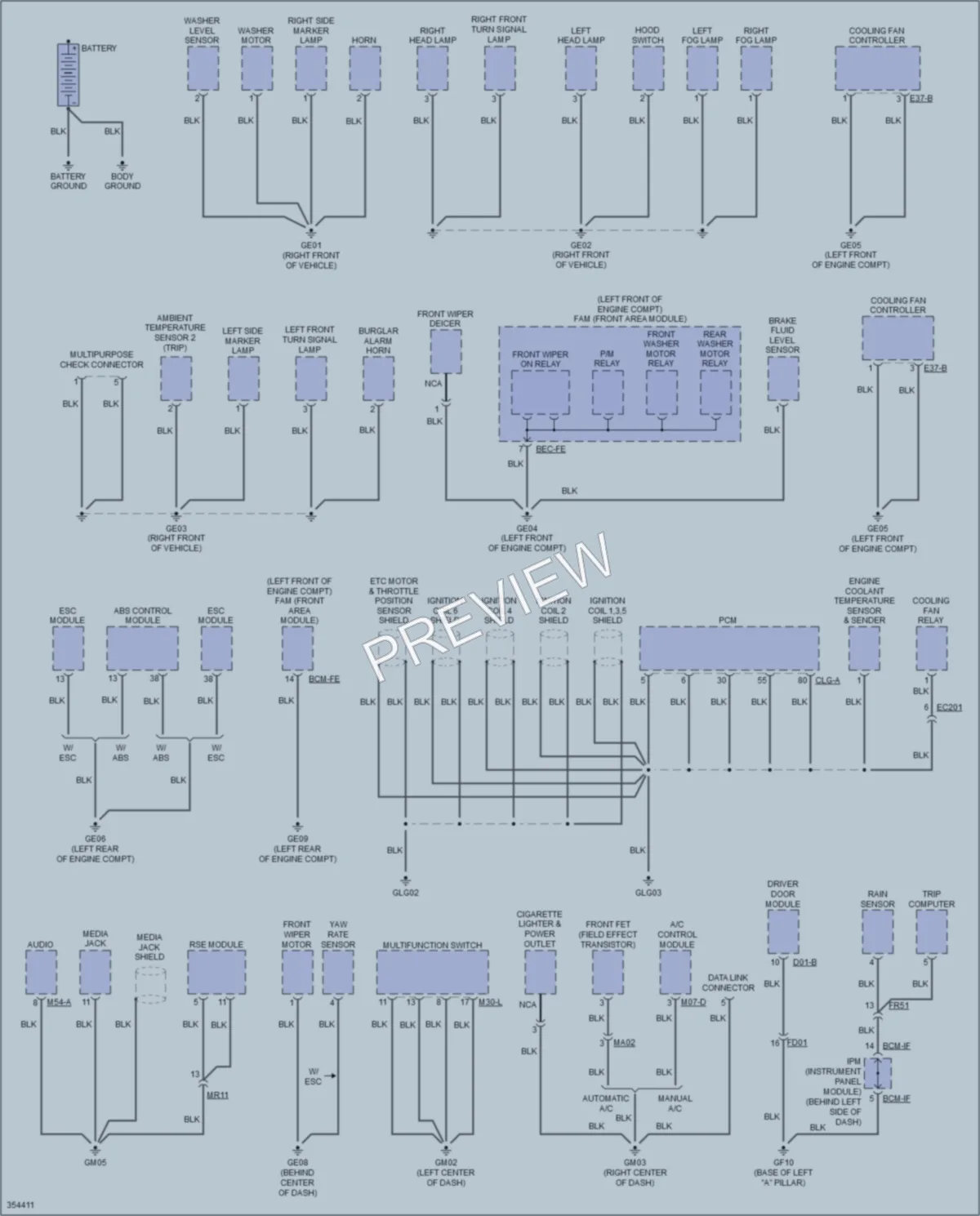 2014 Kia Sedona Ground Distribution wiring diagram preview