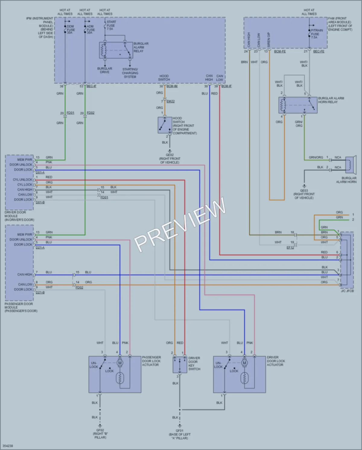 2014 Kia Sedona Power Door Locks wiring diagram preview