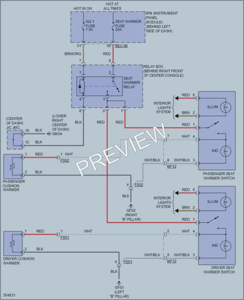 2014 Kia Sedona Power Seats wiring diagram preview
