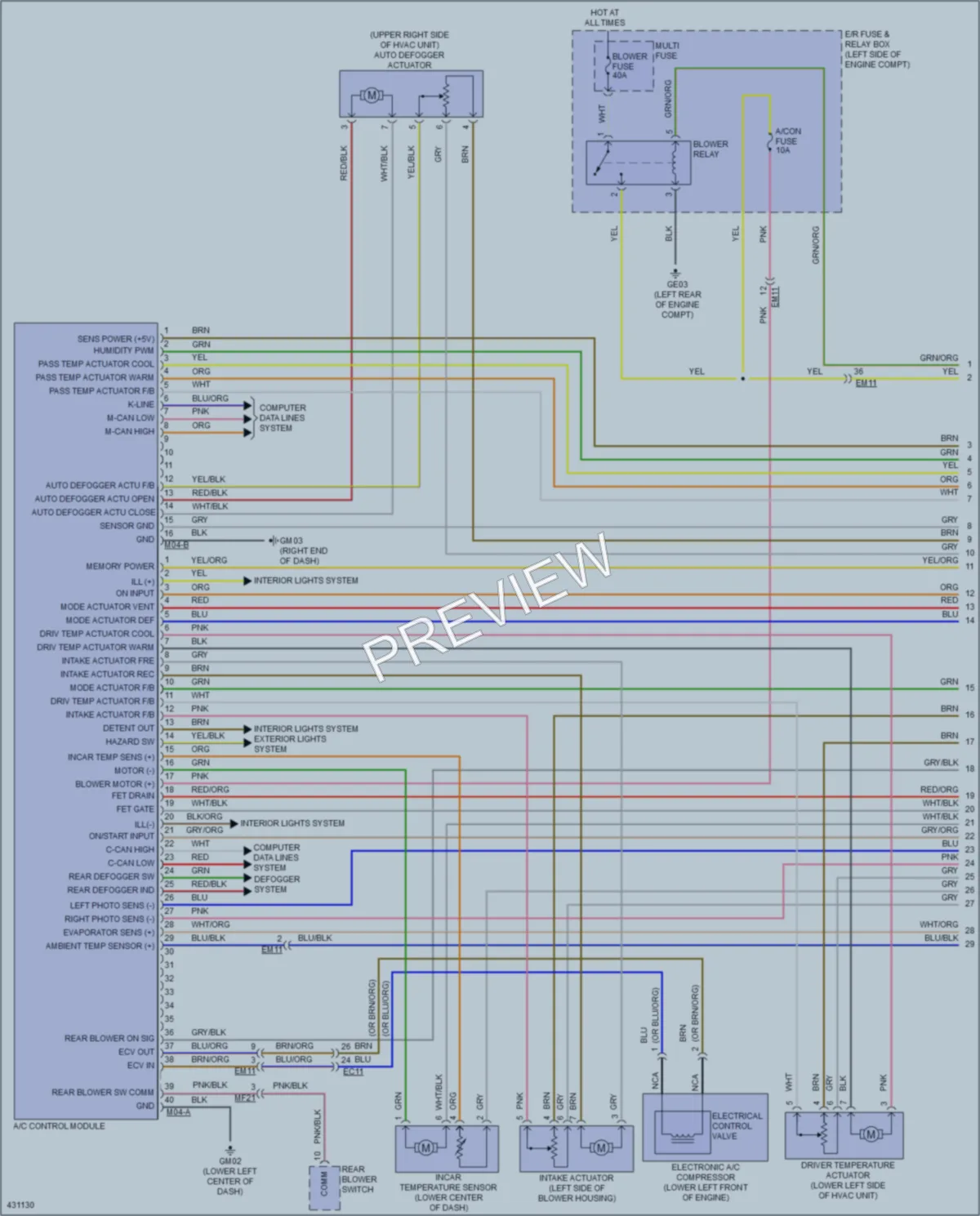 2014 Kia Sorento Air Conditioning wiring diagram preview