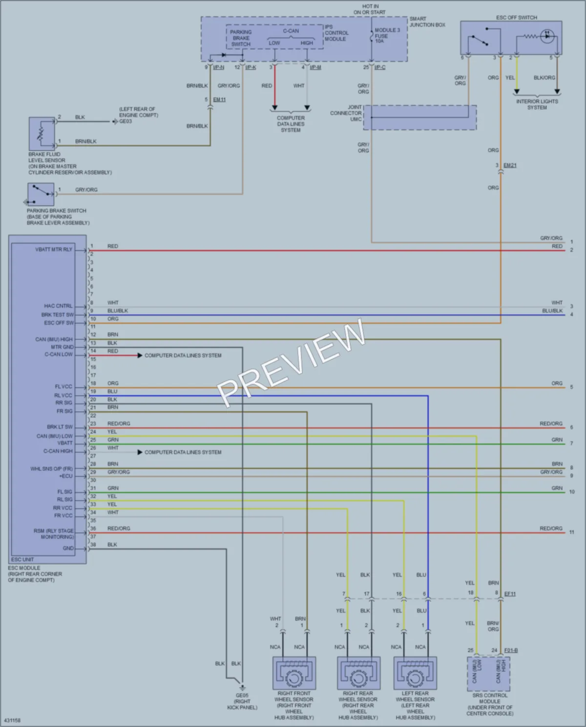 2014 Kia Sorento Anti Lock Brakes wiring diagram preview