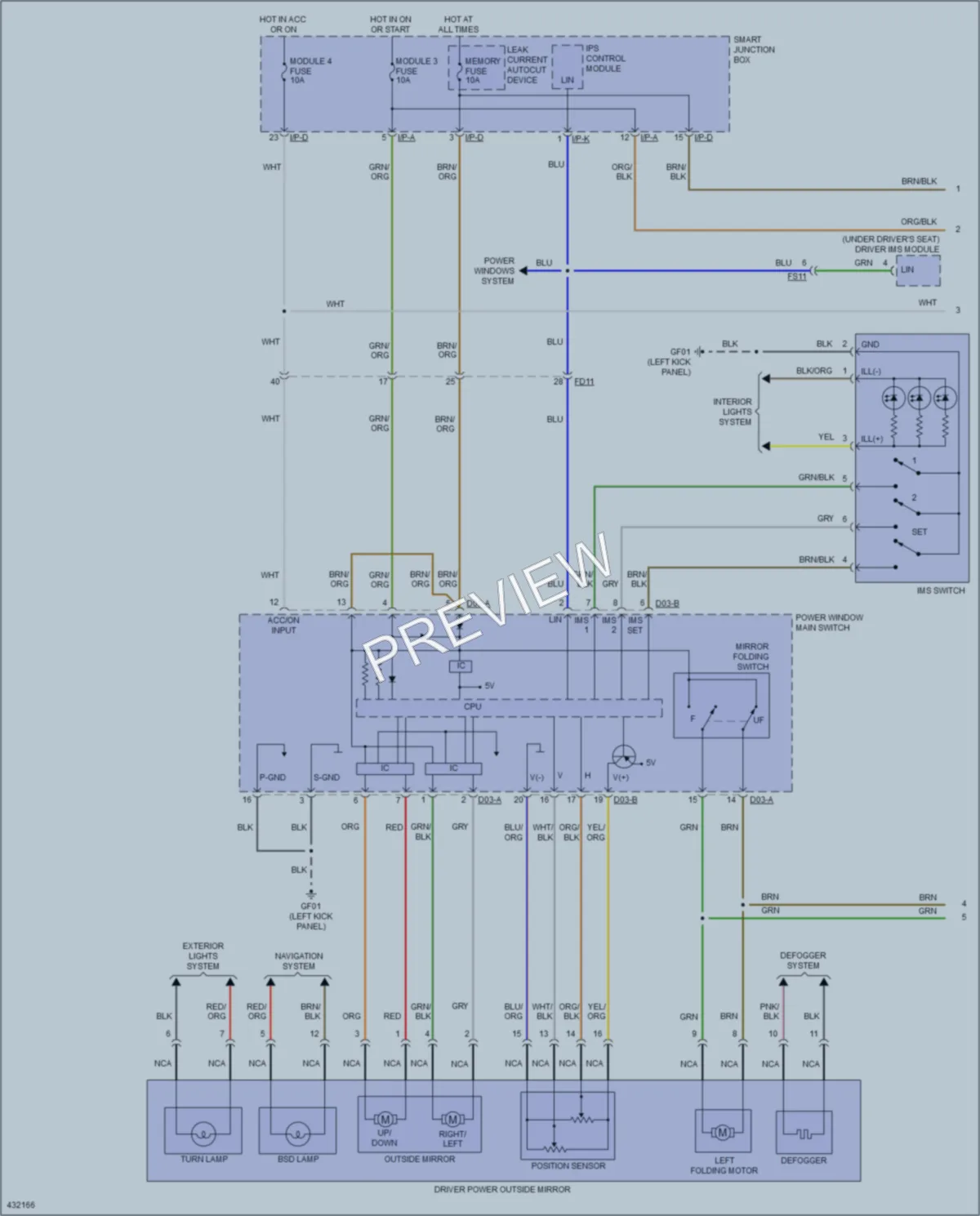 2014 Kia Sorento Memory Systems wiring diagram preview