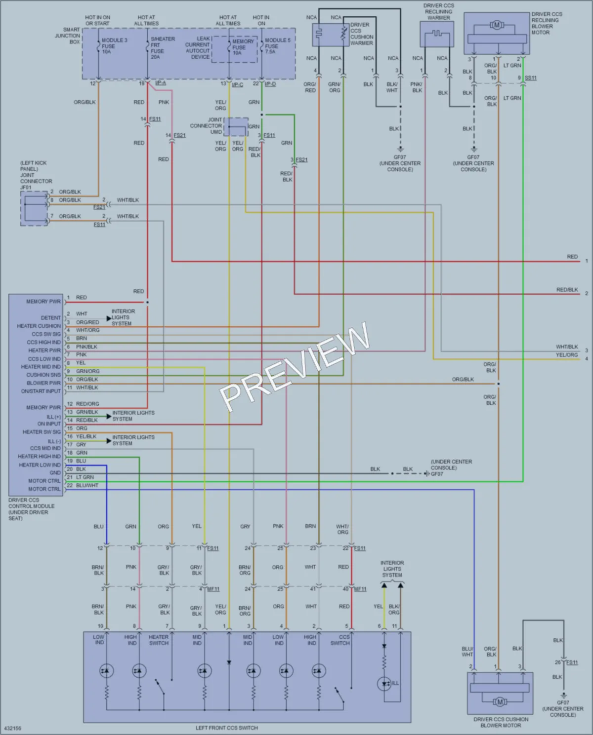 2014 Kia Sorento Power Seats wiring diagram preview