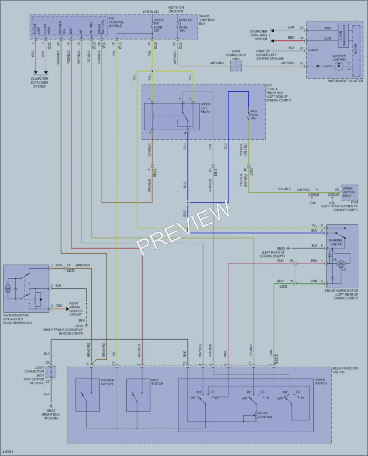 2014 Kia Sorento Wiper Washer wiring diagram preview