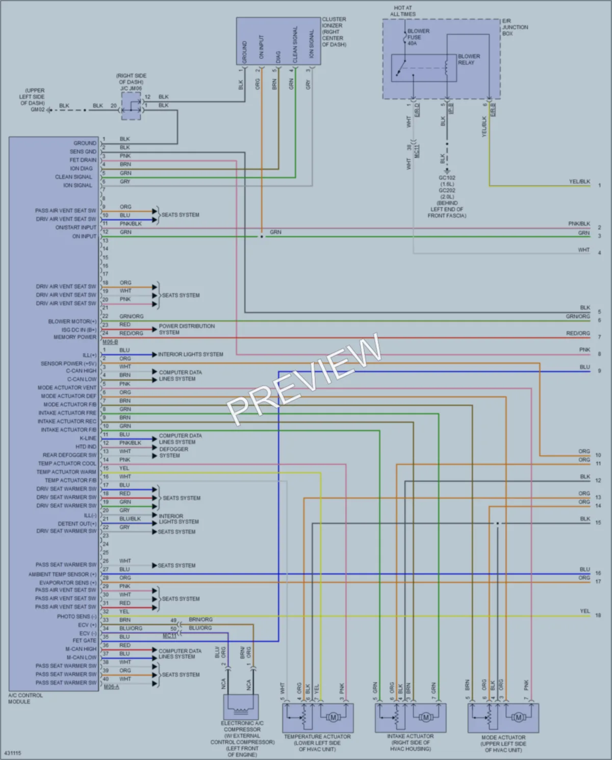 2014 Kia Soul Air Conditioning wiring diagram preview