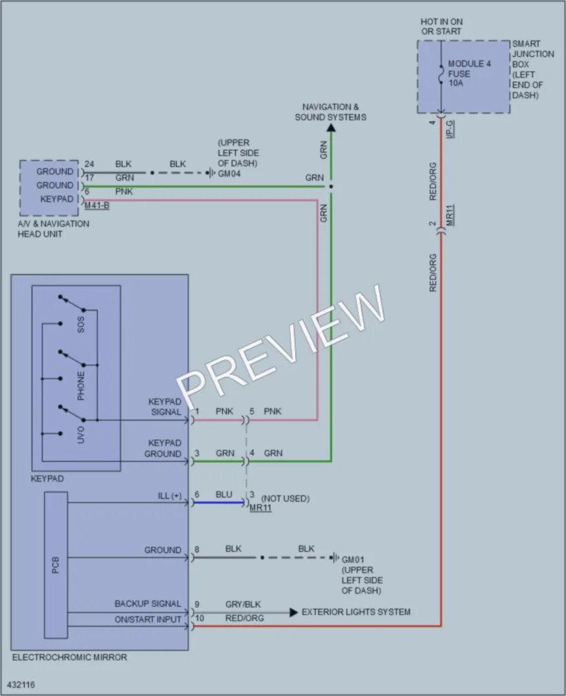 2014 Kia Soul Power Mirrors wiring diagram preview