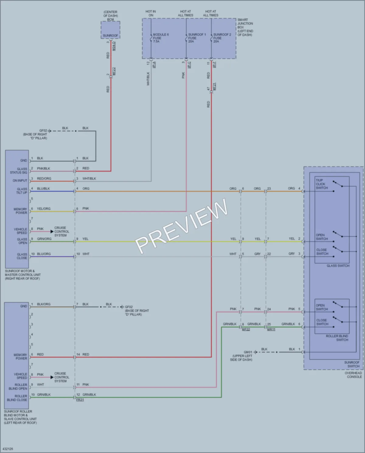 2014 Kia Soul Power Top Sunroof wiring diagram preview