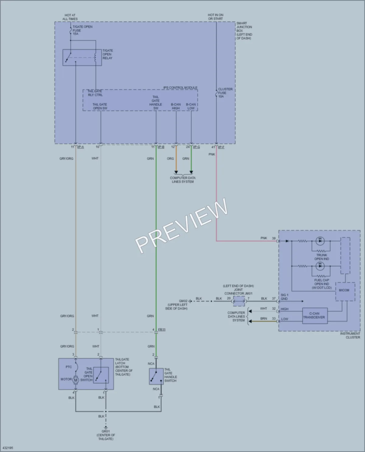 2014 Kia Soul Trunk Tailgate Fuel Door wiring diagram preview