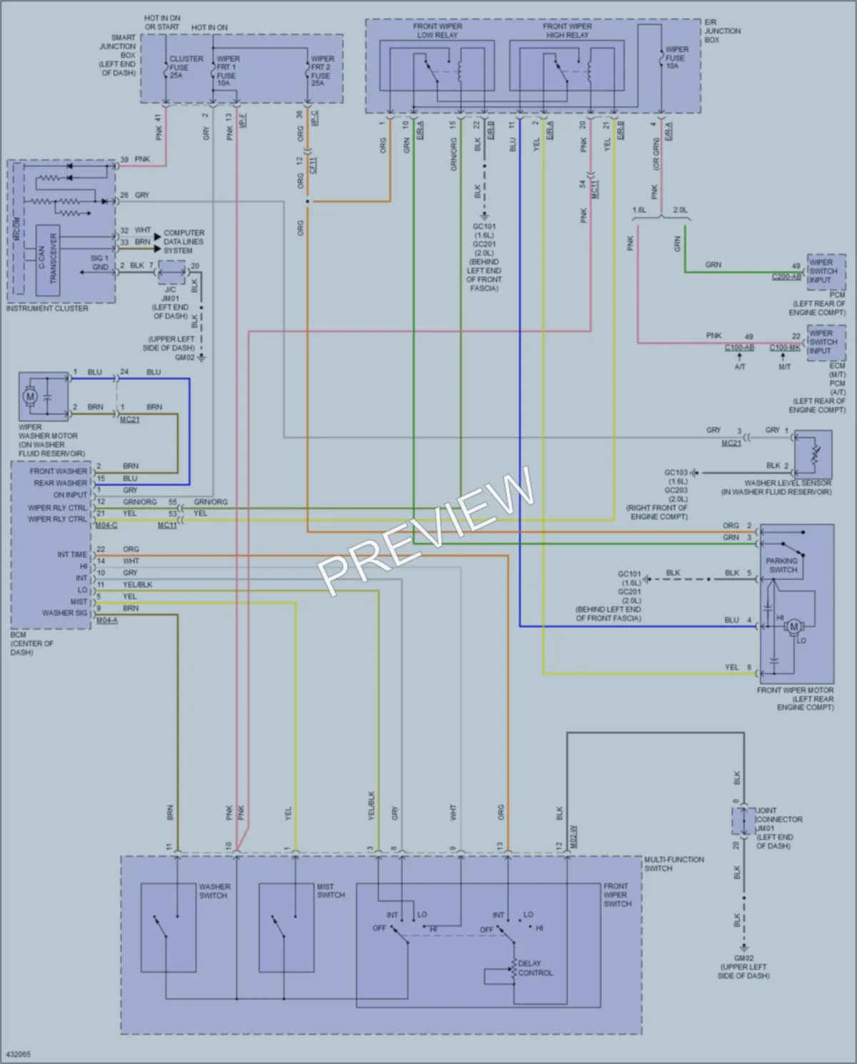 2014 Kia Soul Wiper Washer wiring diagram preview