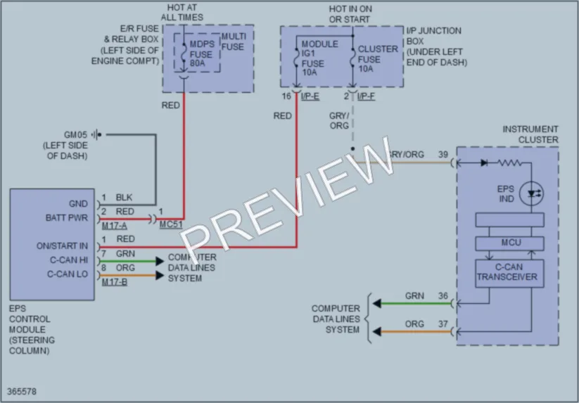 2014 Kia Sportage Electronic Power Steering wiring diagram preview