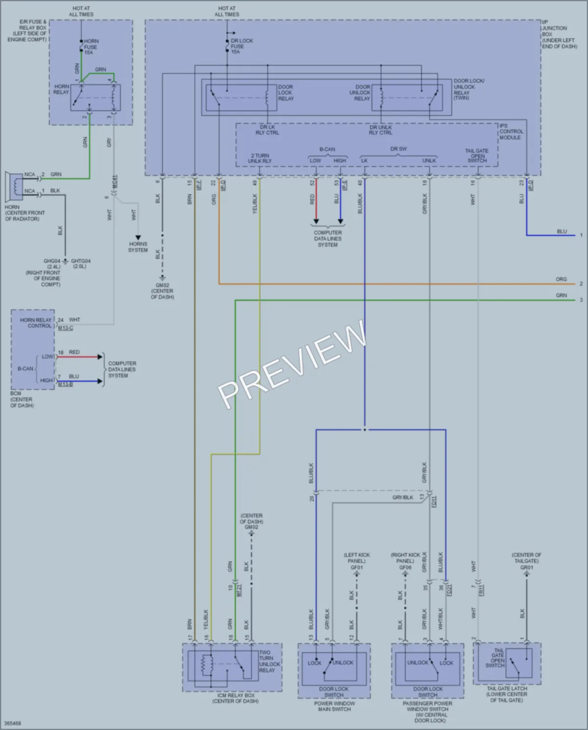 2014 Kia Sportage Power Door Locks wiring diagram preview