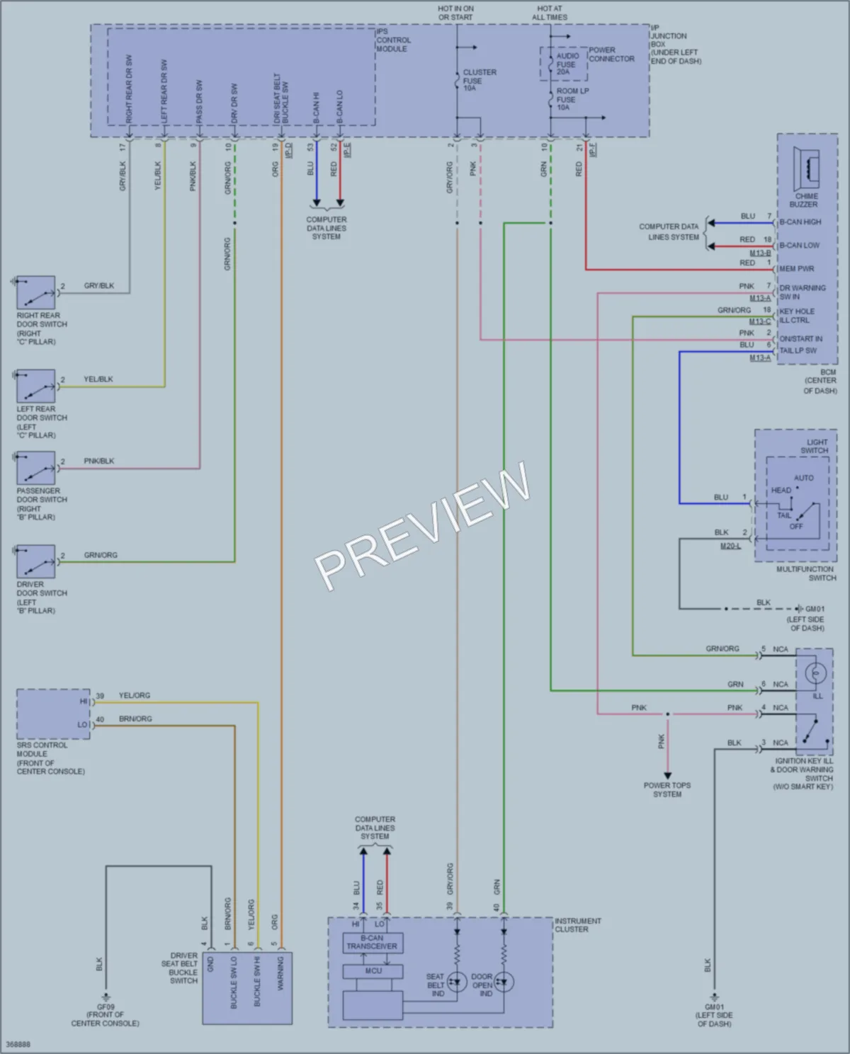 2014 Kia Sportage Warning Systems wiring diagram preview