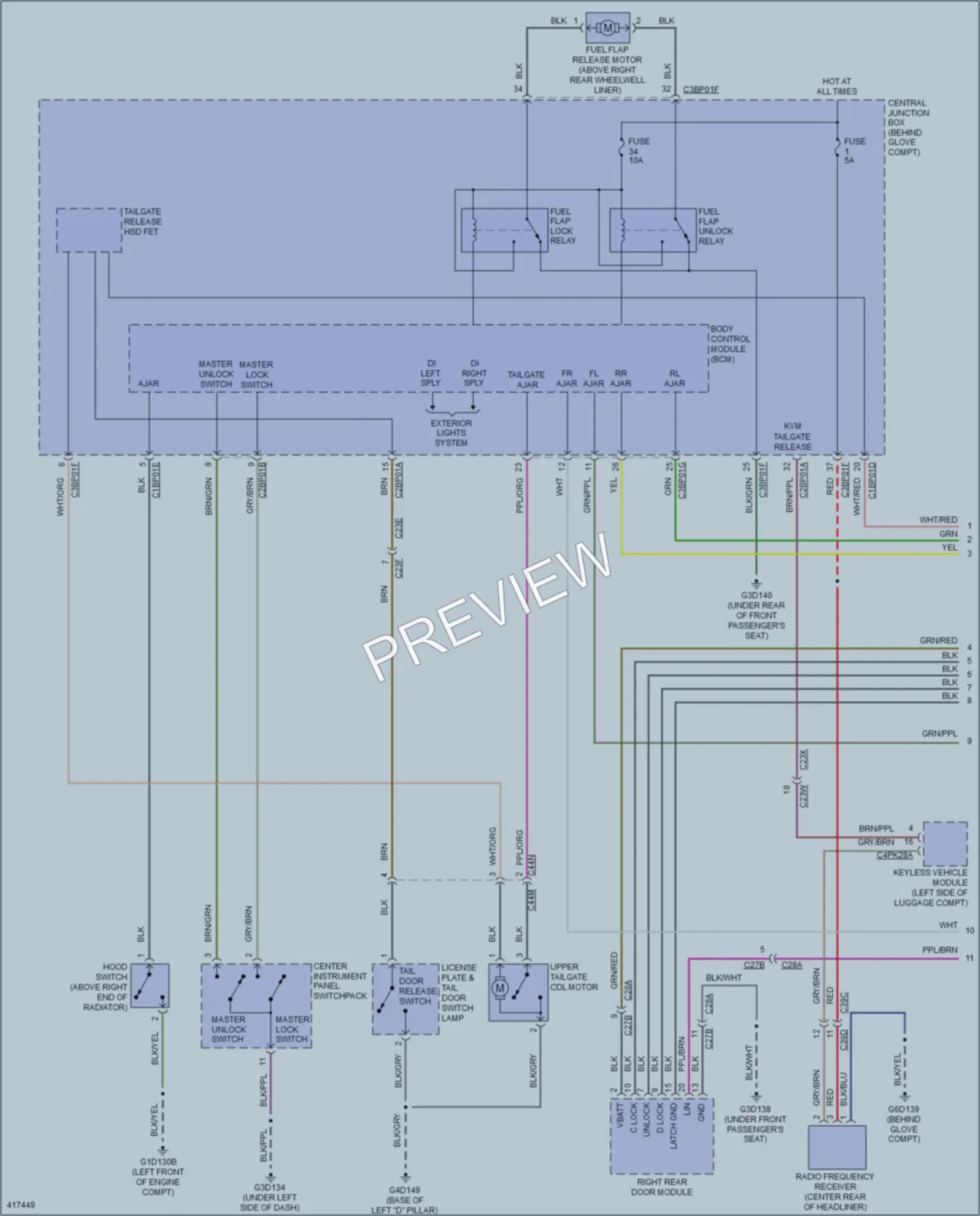 2014 LandRover LR2 Power Door Locks wiring diagram preview