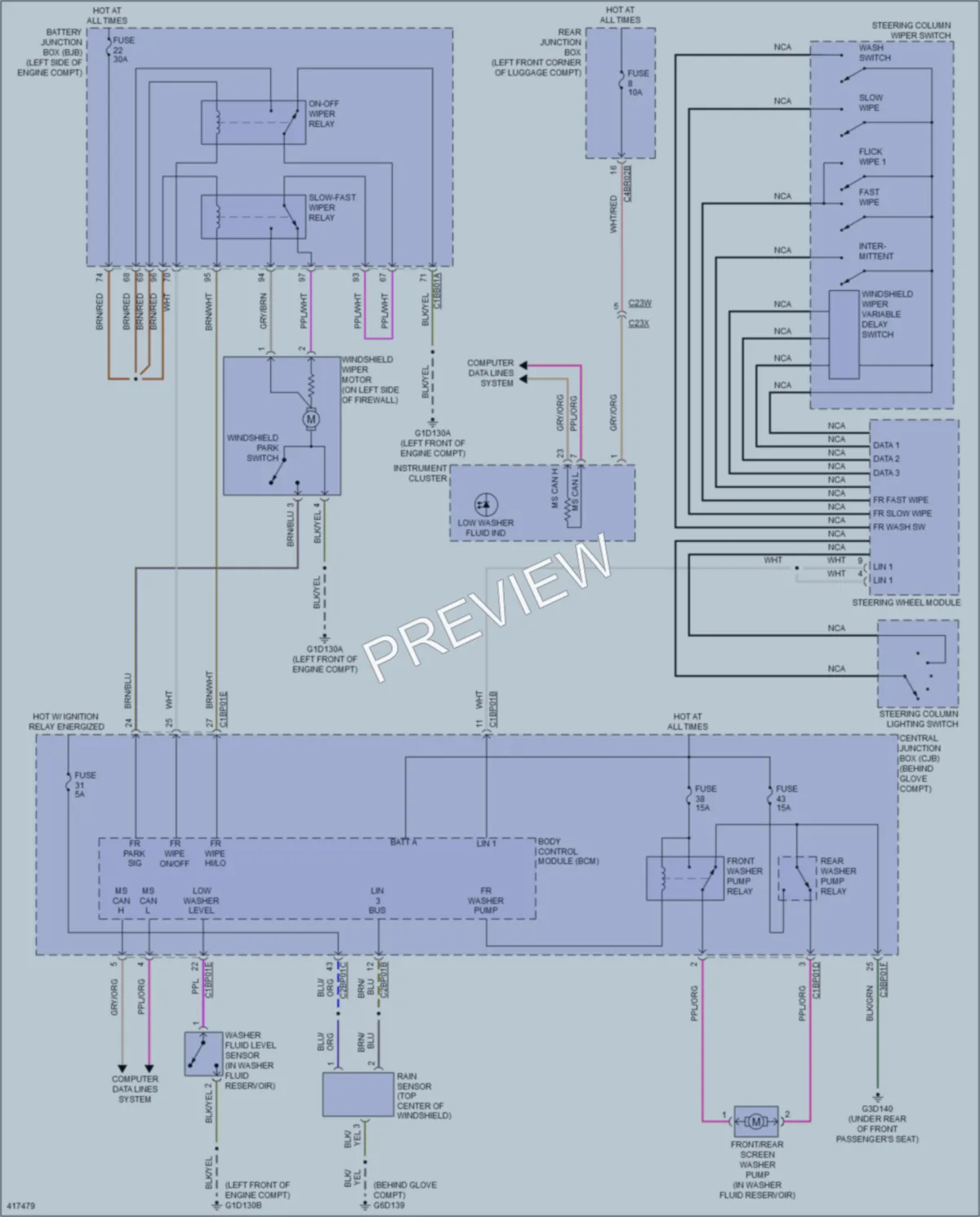 2014 LandRover LR2 Wiper Washer wiring diagram preview