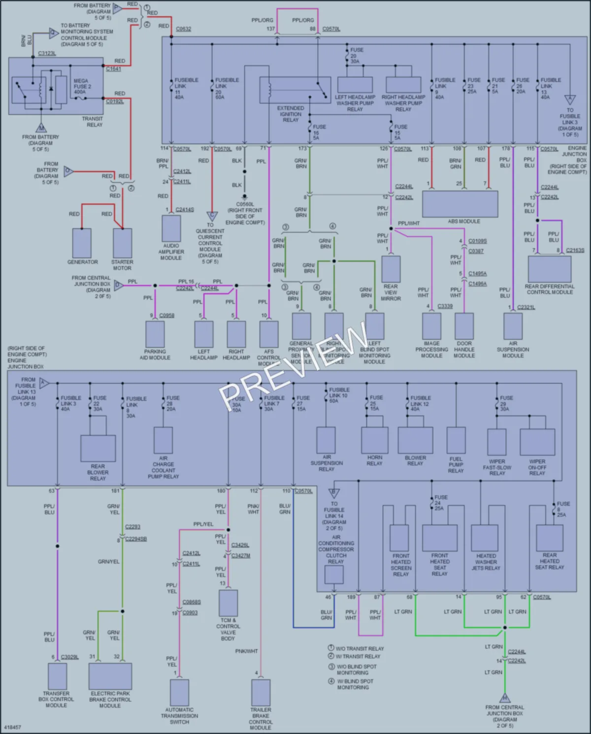2014 LandRover LR4 Power Distribution wiring diagram preview