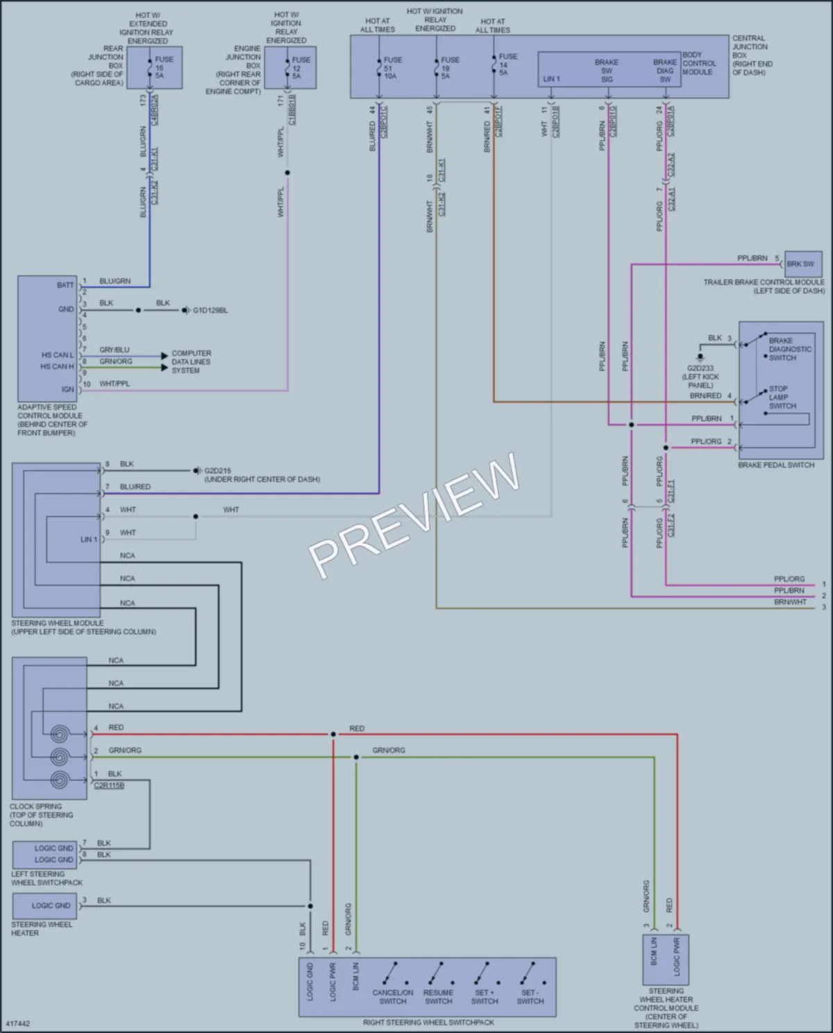 2014 LandRover RangeRover Cruise Control wiring diagram preview