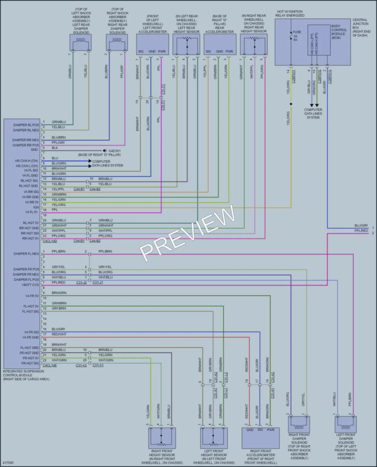 2014 LandRover RangeRover Electronic Suspension wiring diagram preview