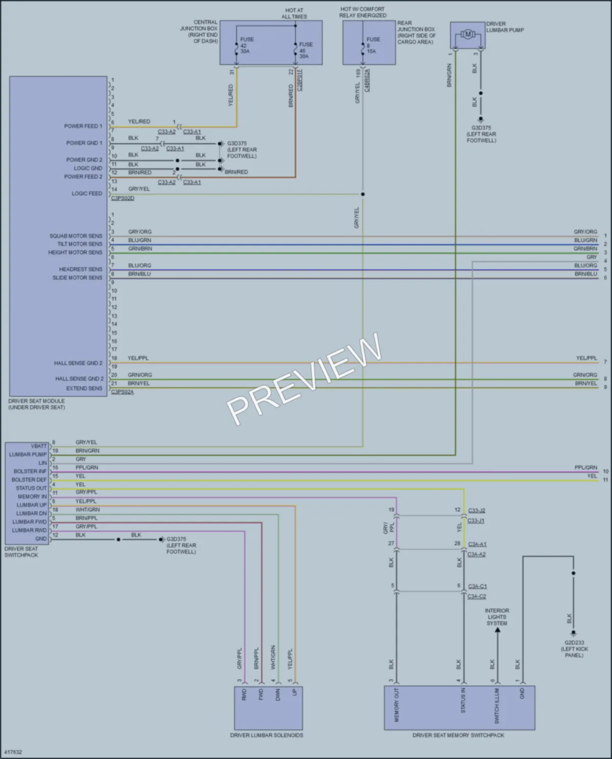 2014 LandRover RangeRover Memory Systems wiring diagram preview