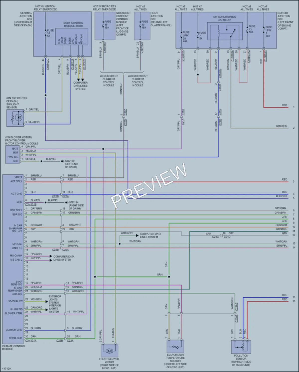 2014 LandRover RangeRoverEvoque Air Conditioning wiring diagram preview
