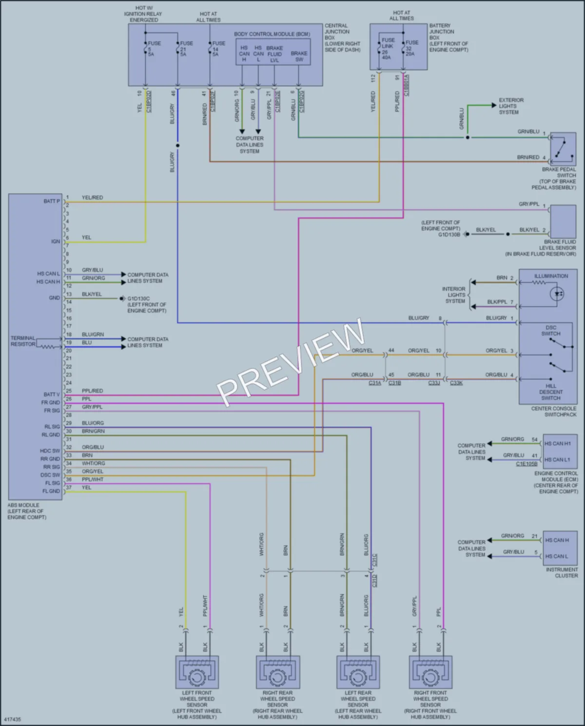 2014 LandRover RangeRoverEvoque Anti Lock Brakes wiring diagram preview
